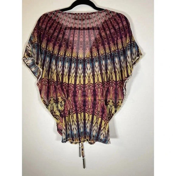 Autumn Saint James Beaded Butterfly Top Blouse Multicolor Boho Hippie Size XS - Picture 2 of 6